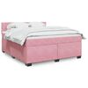 vidaXL Boxspringbett mit Matratze Rosa 180x200 cm Samt