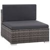 vidaXL 6-tlg. Garten-Lounge-Set mit Auflagen Poly Rattan Grau