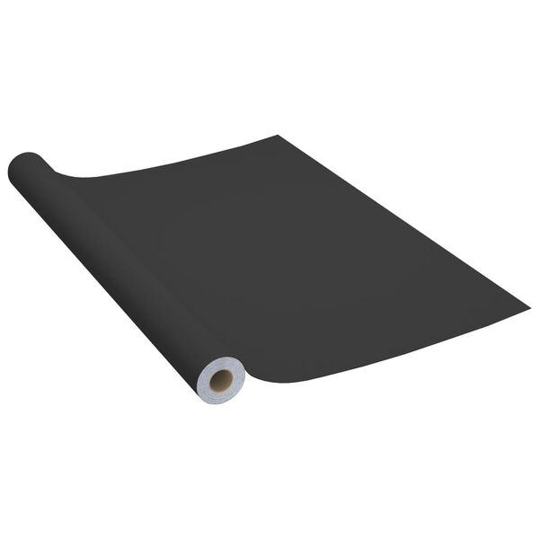 vidaXL Selbstklebende Möbelfolie Schwarz 500 x 90 cm PVC