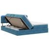 vidaXL LED-Speicherbett mit Matratze Dunkelblau 200 x 200 cm Samt