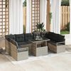 vidaXL Garten-Sofa-Set mit Speicher 10 pcs Hellgrau Poly Rattan