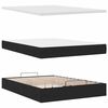 vidaXL Ottoman-Bett mit Matratze & LEDs Schwarz 140x200 cm Stoff