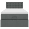 vidaXL Ottoman-Bett mit Matratze Dunkelgrau 90x200 cm Stoff