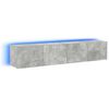 vidaXL TV-Wandschr&auml;nke mit LED-Leuchten 2 Stk. Betongrau 80x35x31 cm