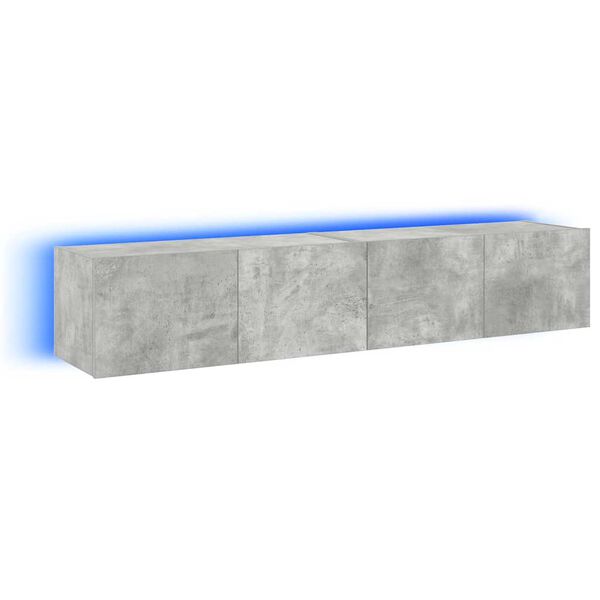 vidaXL TV-Wandschr&auml;nke mit LED-Leuchten 2 Stk. Betongrau 80x35x31 cm