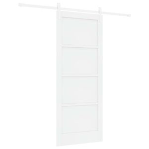 vidaXL Schiebet&uuml;r ORKDAL Wei&szlig; 83 x 202 cm Massives Kiefernholz