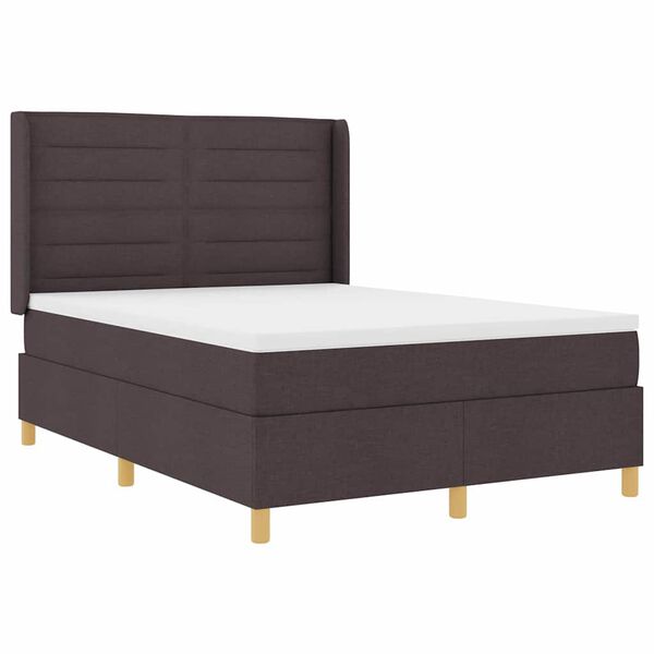 vidaXL Boxspringbett mit Matratze Braun 140 x 200 cm Stoff