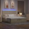 vidaXL Ottoman-Bett mit Matratzen & LEDs Creme 200x200 cm Stoff