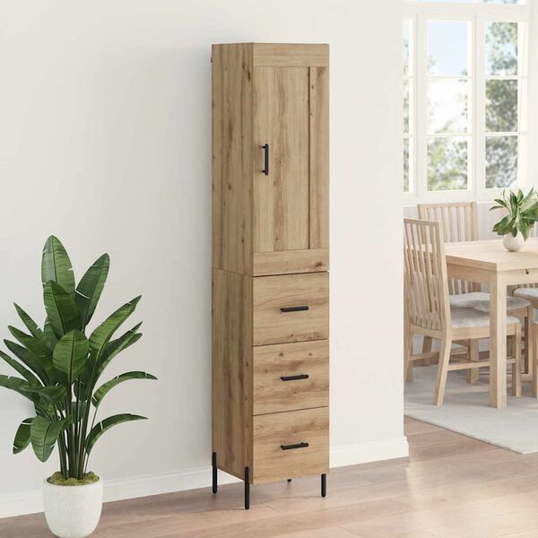 vidaXL Highboard Artisan-Eiche 34,5 x 34 x 180 cm Holzwerkstoff