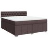 vidaXL Boxspringbett mit Matratze Dunkelbraun 180x200 cm Stoff