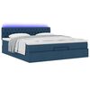 vidaXL Ottoman-Bett mit Matratze & LEDs Blau 160x200 cm Stoff