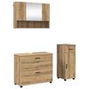 vidaXL Badezimmerm&ouml;bel-Set 3 Stk. Artisan-Eiche 76,5 x 35 x 64 cm