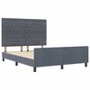 vidaXL Boxspringbett mit Kopfteil Dunkelgrau 140 x 200 cm Samt