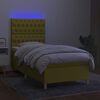 vidaXL Boxspringbett mit Matratze & LED Gr&uuml;n 90x200 cm Stoff