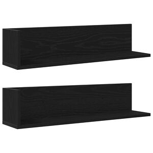 vidaXL Wandregale 2 Stk. Schwarz 75x16,5x16,5 cm Holzwerkstoff