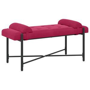 vidaXL Knopfgepolsterte Bank mit Kissen Weinrot 110 x 40 x 46 cm Samt