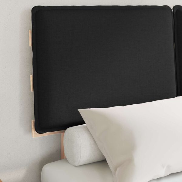 vidaXL Bettgestell mit gepolstertem Kopfteil Schwarz 120 x 200 cm