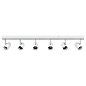 vidaXL Deckenstrahler mit Strahlern Wei&szlig; 73 x 6,5 x 11,5 cm Metall