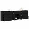 vidaXL Sideboard Schwarz Eichen-Optik 240 x 33 x 70 cm Holzwerkstoff