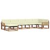 vidaXL Outdoor-Sofagarnitur 21 pcs Natur und Creme Massivholz Akazie