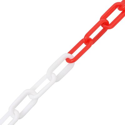 vidaXL Absperrkette Rot und Weiß 100 m Ø4 mm Kunststoff