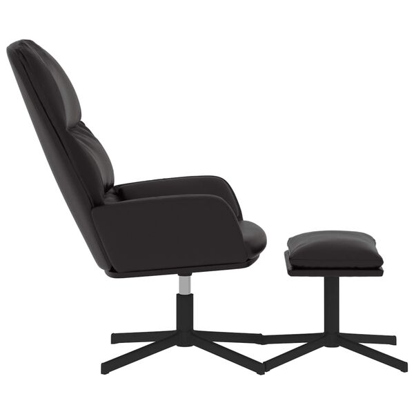 vidaXL Relaxsessel mit Hocker Schwarz Kunstleder
