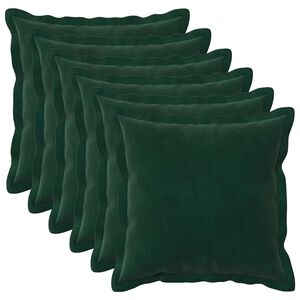 vidaXL Kissen mit Kissen HOUTEN 6 Stk. Dunkelgr&uuml;n Samt