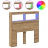 vidaXL LED-Kopfteil mit Ablagen Artisan-Eiche 100x17x102 cm