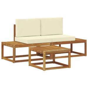 vidaXL Outdoor-Sofagarnitur mit Kissen 3 pcs Natur