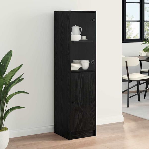 vidaXL Highboard Schwarz Eichen-Optik 35 x 37 x 142 cm Holzwerkstoff