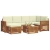 vidaXL Ecksofa Set mit Kissen 7 pcs Natur und Creme Massivholz Akazie