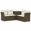 vidaXL Sofa Set 5 stk. Braun und Creme Wei&szlig; Polyrattan und Stahl
