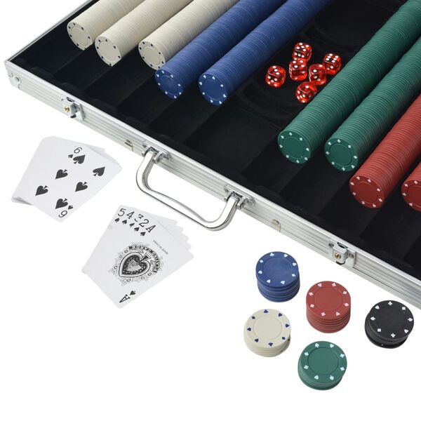 vidaXL Poker Set mit 1.000 Chips Aluminium