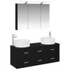 vidaXL Badezimmerm&ouml;bel-Set 4 stk. Schwarze Eiche