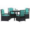 vidaXL Garten Essgruppe 5 pcs Schwarz Poly-Rattan