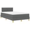 vidaXL LED Boxspringbett mit Kopfteil Dunkelgrau 120 x 190 cm Stoff
