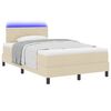 vidaXL Boxspringbett mit Matratze mit LED Creme 120 x 190 cm Stoff