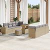 vidaXL Gartensofa-set mit Kissen 11 pcs Beige Poly-Rattan