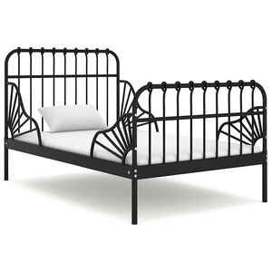 vidaXL Ausziehbett Schwarz Metall 80x130/200 cm