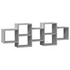 vidaXL Wandregal Grau Sonoma 129x18x42 cm Holzwerkstoff