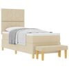 vidaXL Boxspringbett mit Matratze mit Kopfteil Creme 80 x 200 cm Stoff