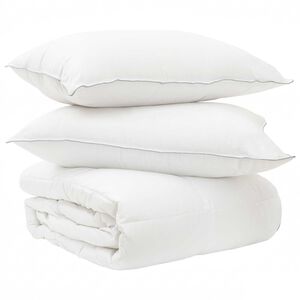 vidaXL Bettw&auml;sche-Set mit Kissen Wei&szlig; 200 x 200 cm Polyester, Bambus