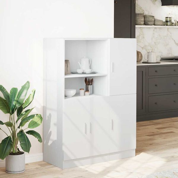 vidaXL 2-tlg. K&uuml;chenschrank-Set Wei&szlig; Holzwerkstoff