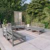 vidaXL 6-tlg. Garten-Lounge-Set Grau Massivholz Kiefer