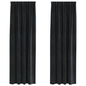 vidaXL Verdunkelungsvorh&auml;nge 2 pcs Schwarz 140 x 225 cm Samt