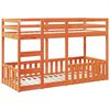 vidaXL Etagenbett Wachsbraun 75x190 cm Massivholz Kiefer