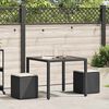 vidaXL Gartenhocker mit Kissen 2 Stk. Schwarz 40x40x43 cm Poly Rattan