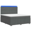 vidaXL LED Boxspringbett mit Matratze Dunkelgrau 160 x 200 cm Stoff
