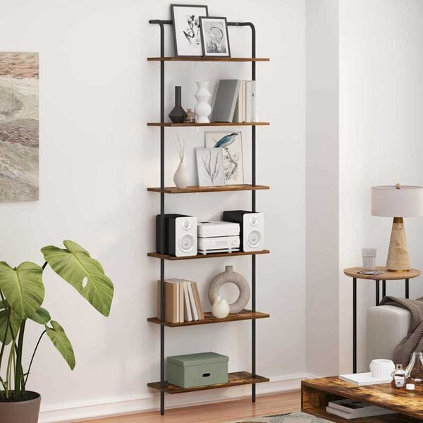 vidaXL B&uuml;cherregal Ger&auml;ucherte Eiche 60 x 24 x 203 cm Holzwerkstoff