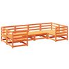 vidaXL 6-tlg. Garten-Sofagarnitur Wachsbraun Massivholz Kiefer